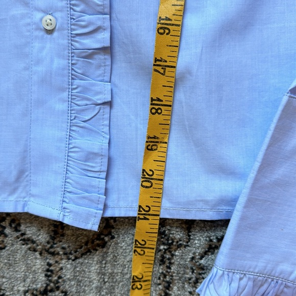 J Crew Ruffle trim button up shirt - Picture 6 of 6